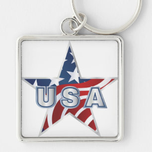 USA Star Key Ring