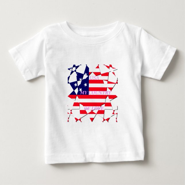USA Star Spangled Love My Country of Love Baby T-Shirt (Front)