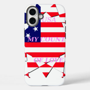 USA Star Spangled Love My Country of Love iPhone 16 Plus Case