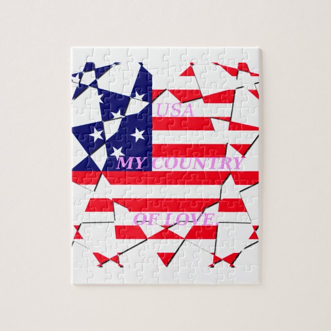USA Star Spangled Love My Country of Love Jigsaw Puzzle (Vertical)
