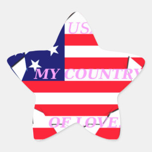 USA Star Spangled Love My Country of Love Sticker