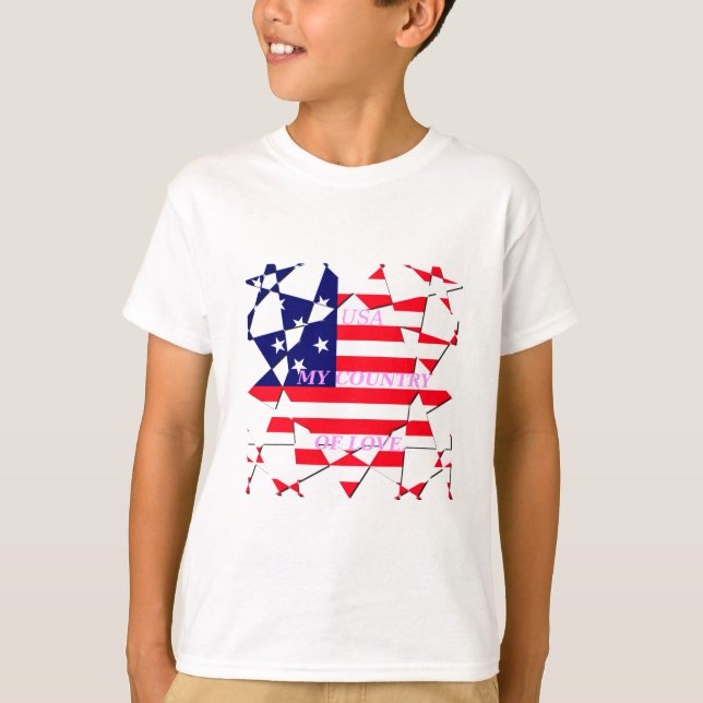 USA Star Spangled Love My Country of Love T-Shirt (Front)