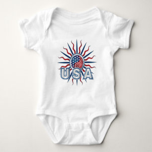 USA Starburst Yin Yang Baby Bodysuit