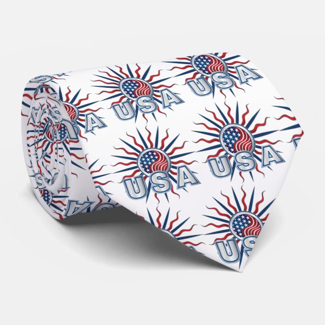USA Starburst Yin Yang Tie (Rolled)