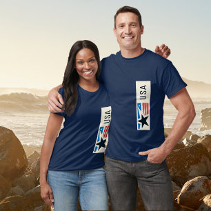 USA Stars and Stripes Graphic  T-Shirt