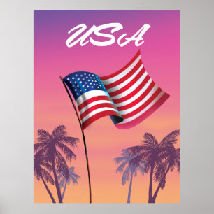 USA Stars and stripes Poster