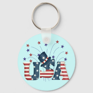 USA Stars and Stripes T-shirts and Gifts Key Ring