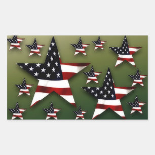 Usa stars rectangular sticker