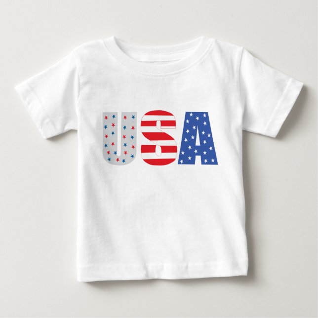 USA Stars Stripes America Red White And Blue Baby T-Shirt (Front)