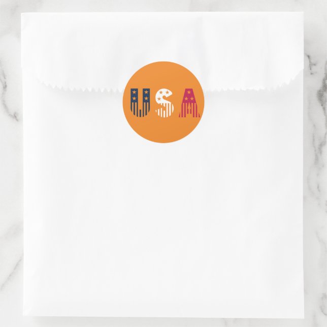 USA Stars & Stripes  Classic Round Sticker (Bag)