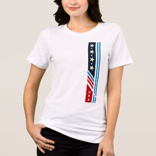 USA Stars Stripes Graphic T-Shirt  Tri-Blend Shirt