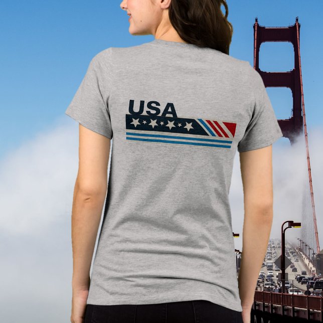 USA Stars Stripes Graphic T-Shirt  Tri-Blend Shirt (Creator Uploaded)