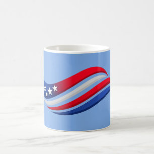 USA Stars & Stripes Wave Throw Pillow Red White Coffee Mug