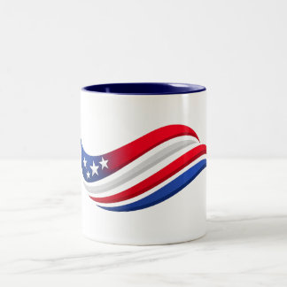 USA Stars & Stripes Wave Throw Pillow | Red White Two-Tone Coffee Mug