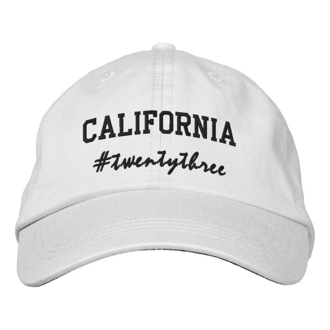USA State California Hashtag 2023 Embroidered Hat (Front)