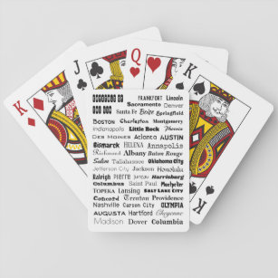 USA State Capitals Playing Cards - black on white