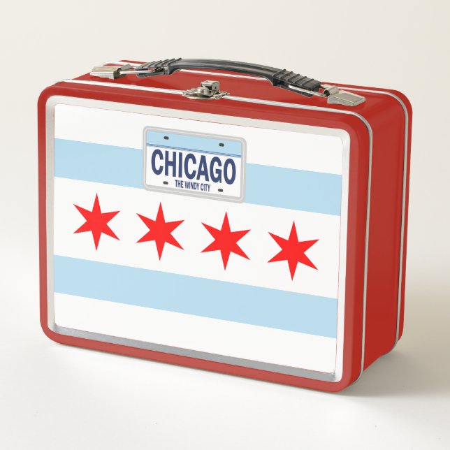 USA State Flag - Chicago Metal Lunch Box (Front)
