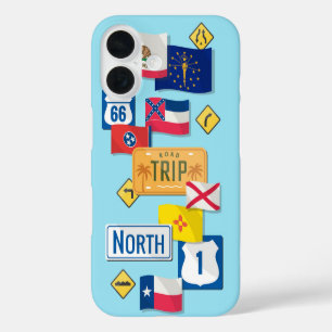 USA State Flags Road Trip iPhone 16 Case