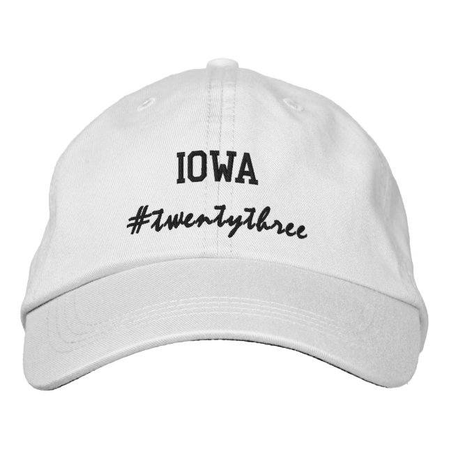 USA State Iowa Hashtag 2023 Embroidered Hat (Front)