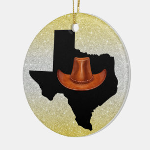 USA States Texas - See Back Ceramic Tree Decoration