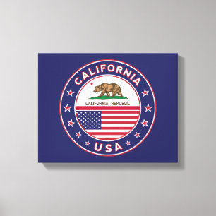 USA_STATES - WITH_FLAG_California_circle_with_flag Canvas Print