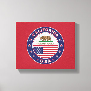 USA_STATES - WITH_FLAG_California_circle_with_flag Canvas Print