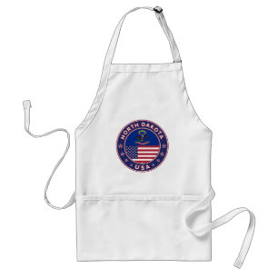 USA_STATES - WITH_FLAG_North Dakota_circle_with_fl Standard Apron