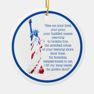 USA Statue of Liberty "Bring me your..." Ceramic Tree Decoration