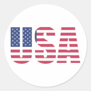 USA Sticker/American Flag /American Stuff Classic Round Sticker
