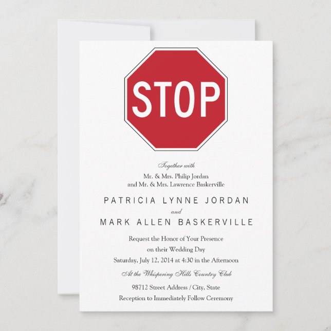 USA Stop Sign Invitation (Front)