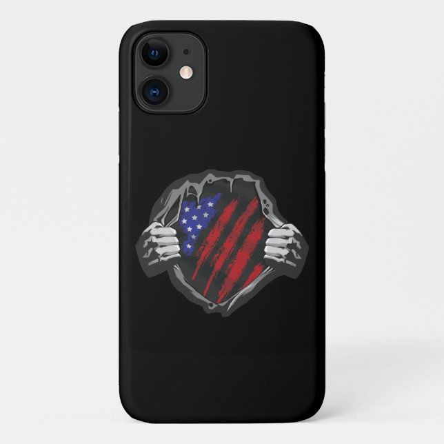 USA Superhero Costume Flag Case-Mate iPhone Case (Back)
