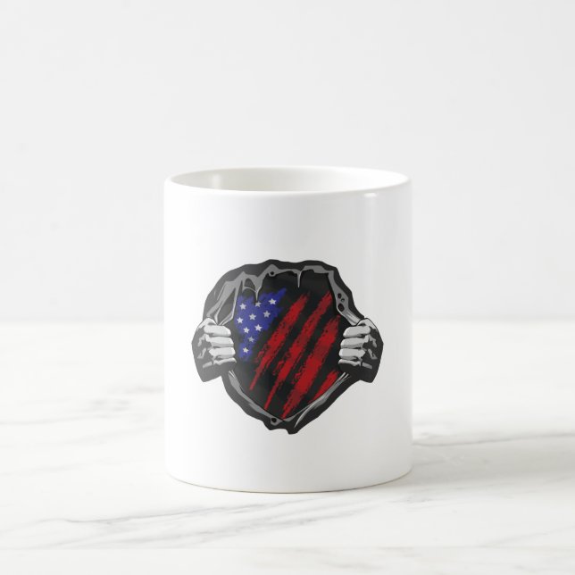 USA Superhero Costume Flag Coffee Mug (Center)