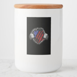USA Superhero Costume Flag Food Label