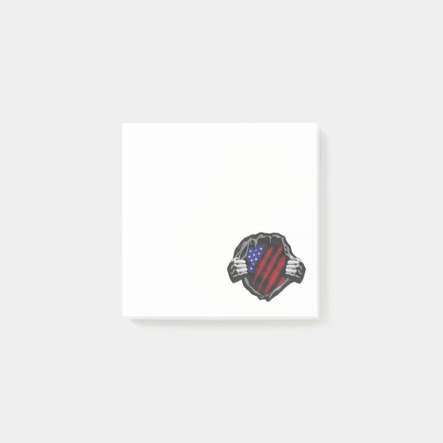 USA Superhero Costume Flag Post-it Notes (Front)