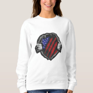 USA Superhero Costume Flag Sweatshirt