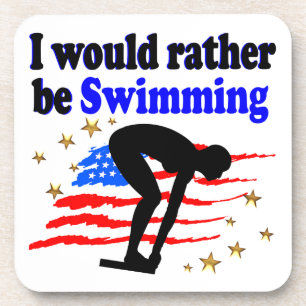 USA SWIMMER DESIGN I WOULD RATHER BE SWIMMING COASTER