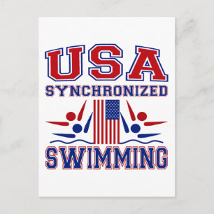 USA Synchronised Swimming Postcard