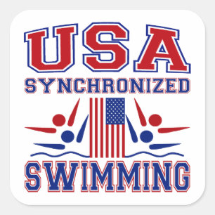 USA Synchronised Swimming Square Sticker