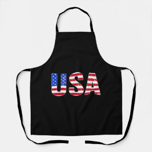 USA T Shirt Patriotic American Flag Men Women Kids Apron