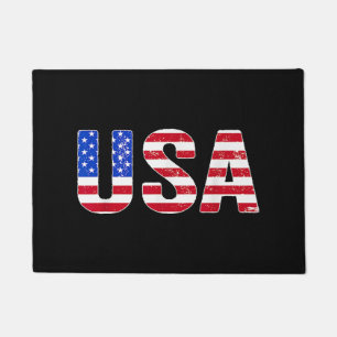 USA T Shirt Patriotic American Flag Men Women Kids Doormat