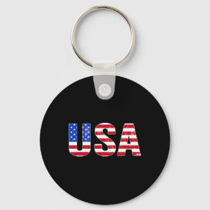 Usa T Shirt Patriotic American Flag Men Women Kids Key Ring