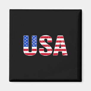 Usa T Shirt Patriotic American Flag Men Women Kids Magnet