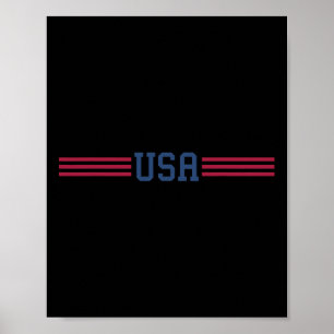 Usa T Shirt Women Men Patriotic American White 4th Poster