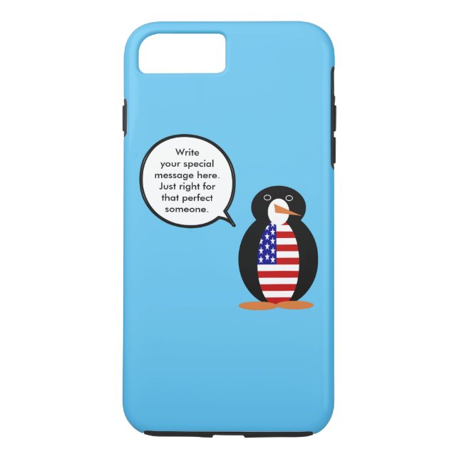 USA Talking Ms. Penguin Personalised Case-Mate iPhone Case (Back)