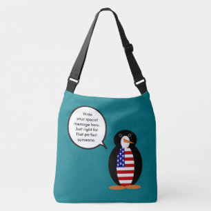 USA Talking Ms. Penguin Personalised Crossbody Bag