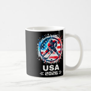 Usa Team 2026 Hockey American Flag Women Men Kids Coffee Mug