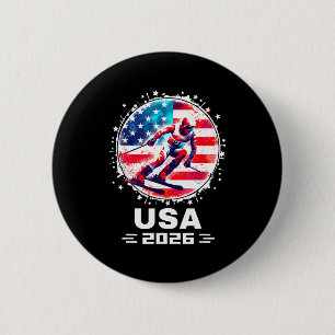 Usa team 2026 skiing shirt for men women kids 6 cm round badge