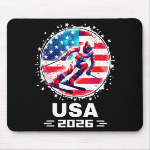 Usa team 2026 skiing shirt for men women kids mouse pad