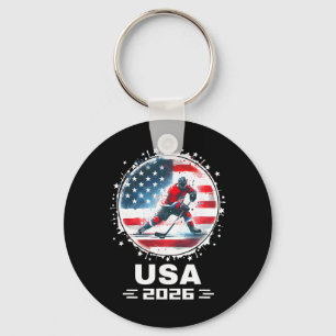 Usa Team 2026 United States American Flag Hockey U Key Ring