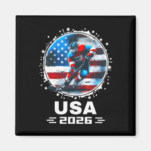 Usa Team 2026 United States American Flag Hockey U Magnet